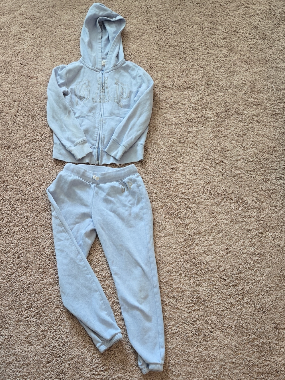GAP Light Blue Hooded Zip-Up Sweatshirt with Logo And Pants